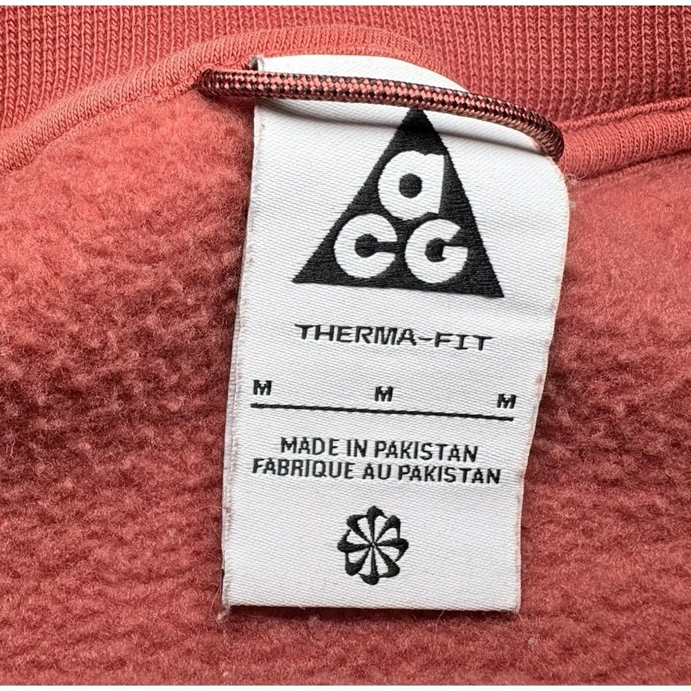 Nike ACG Therma-Fit Heavyweight Crew Sweatshirt Sporty Orange Pullover Size‎ M